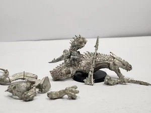 Warhammer Fantasy/AoS -Lizardmen/Seraphon - Lord Kroq Gar on Carnosaur - Metal - Picture 1 of 9