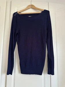 Navy Blue Wallis Jumper 12 Boat Neck Acrylic - Picture 1 of 5