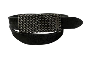 Original Vintage DIESEL Gürtel schwarz Leder Kette wie Größe 32 Unisex - Bild 1 von 9