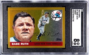 2010 TOPPS FACTORY TARGET CROMO ORO RIFRATTORE #1 BABE RUTH SGC 8 - Foto 1 di 2