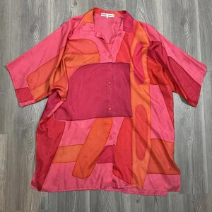 Antonie Marion Creations Pink & Orange Silk Women's Blouse - Picture 1 of 7