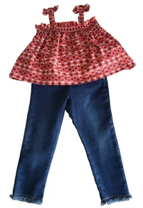 Carters Cat & Jack Baby Mädchen Set Oberteil und jeansblaue Jeggings GRÖSSE 18 Monate - Bild 1 von 12
