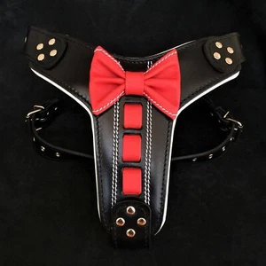 Arnés para perros Bestia "Bowtie". 100% cuero. Hecho a mano.Tallas L-XXL. - Imagen 1 de 5