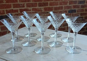 Rare SET of 10 SENECA GOTHIC Crystal CHAMPAGNE COUPETTES Sherbet GLASSES Glass - Picture 1 of 12