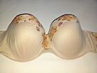 Victoria Secret 34D Bra Body By Victoria Lined Strapless Nude Floral Women's
