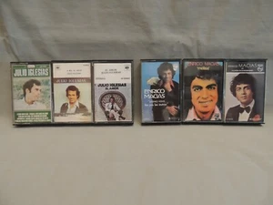 Enrico Macias 1976-77-79 Julio Iglesias 75-77-78 six collectible cassettes - Picture 1 of 12