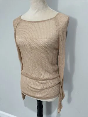 Wolford Long Sleeve Sheer Net Mesh Top  XS Beige - Image 1 of 4