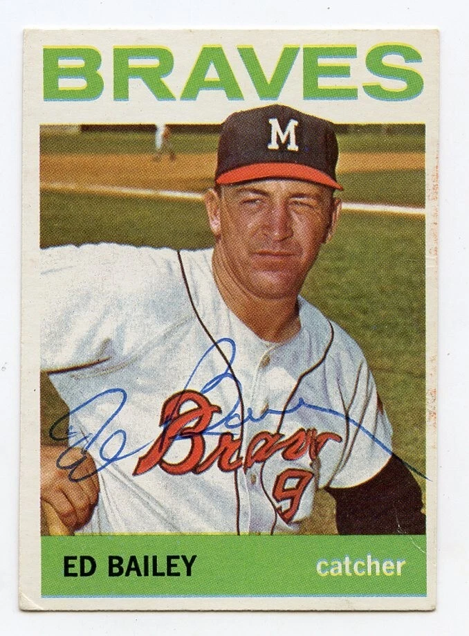 ED BAILEY Signed 1964 Topps #437 Braves  Guaranteed Authentic KOA - Image 1 of 1