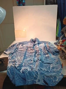 (1) Pre-owned Vintage SzLarge Light Blue Chinese Dragon Viper Russ Wear Pit 20in - Picture 1 of 24