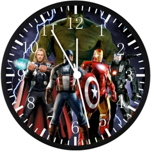 The Avengers Superheroes Wall Clock Large 12" Glass Face Non-Ticking E44 NEW - Picture 1 of 5