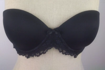 Flirtitude My Fave Black Nylon Strapless Underwire Bra Size 34 B             (5) - Image 1 of 4