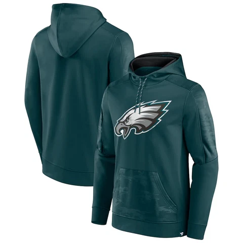 Philadelphia Eagles Fanatics Branded On The Ball Pullover Hoodie Midnight Green Cover