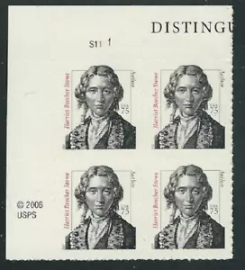 Scott # 3430...75 Cent...Harriet Beecher Stowe...Plate Block - Picture 1 of 1