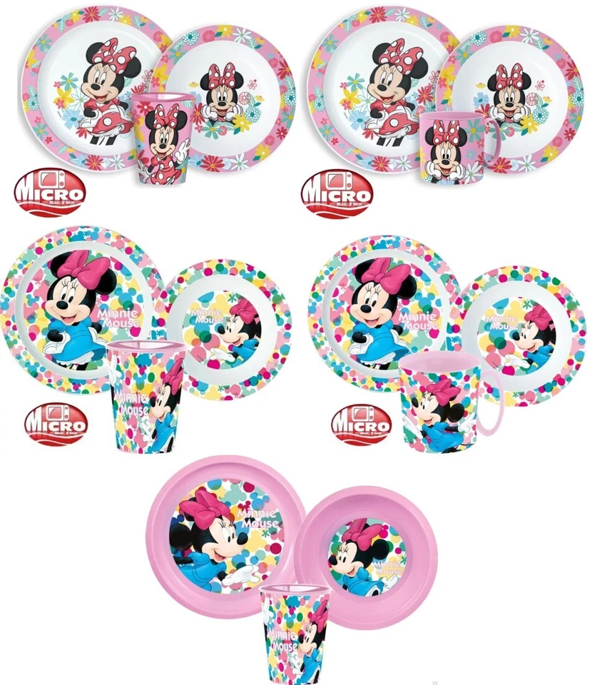 Disney Minnie Maus Kindergeschirr Set 3 tlg. Essset Frühstücksset Geschirrset ☆ - Bild 1 von 1