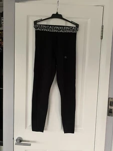 calvin klein black cotton stretch gym leggings size xs - Picture 1 of 7