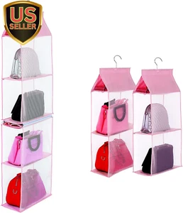 Closet Purse Organizer, Hanging Handbag Organizer with 4 Heavy-Duty Mesh Shel... - Picture 1 of 1