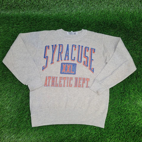 Vintage 80s Syracuse University Sweatshirt Mens Medium Heathered Gray Arch Faded Cover