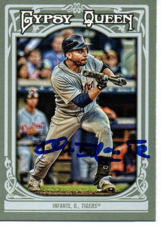 Omar Infante Detroit Tigers 2013 Topps Gypsy Queen Signed Card - Image 1 of 1