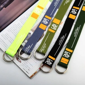 Men Women Canvas Elastic Fabric Woven Casual Stretch Belt Waistband # - Foto 1 di 20