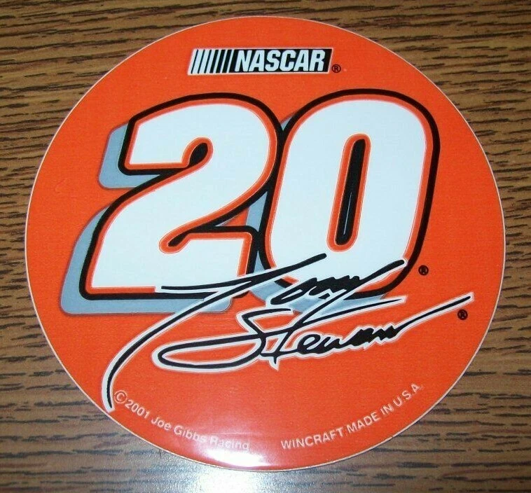 TONY STEWART #20 2001 WINCRAFT 3 INCH ROUND DECAL STICKER BRAND NEW!!!! - Image 1 of 1