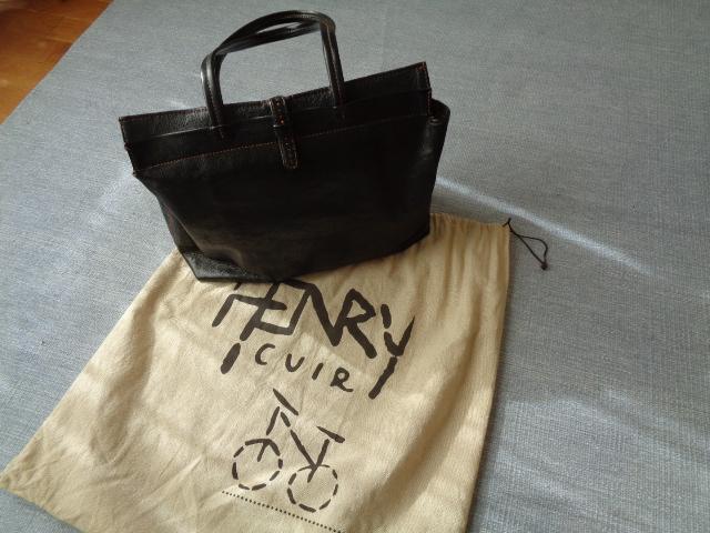HENRY CUIR お家 キャンバス×レザー トートバッグ アンリクイール