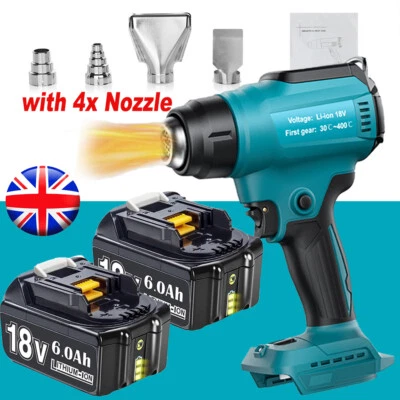 Hot Air Gun Cordless Handle Heat Gun with Nozzle for Makita 18V Li-ion Battery - Image 1 of 4