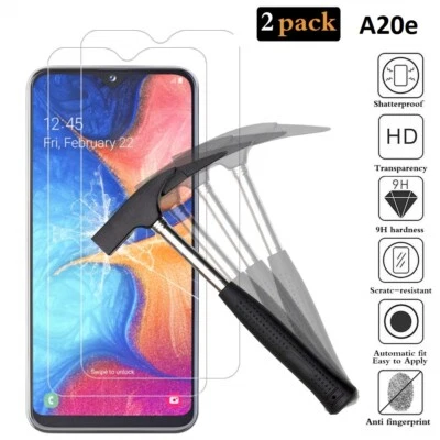 2x Samsung Galaxy A20e Panzerfolie Schutzglas Tempered Glass 9H Hartglas Echt