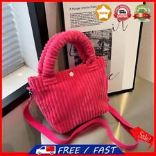 Corduroy Shoulder Bag Fashion Autumn Winter Bucket Handbags for Party (Pink)