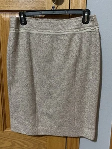 Ann Taylor Tweed Pencil Skirt w/gold shimmer / Size 6 / NWT - Picture 1 of 4