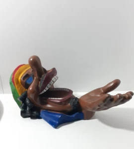 Jamaican Culture Rasta Man Rastafari Wine Bottle Holder Resin Novelty Barware - Picture 1 of 9