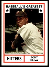 1982 TCMA Baseball's Greatest Hitters 10 Tony Oliva Twins Baseball Card