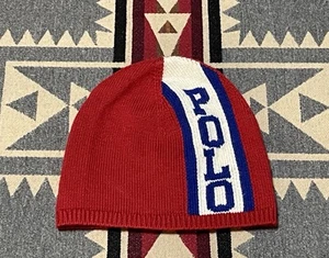 Polo Ralph Lauren Beanie Ski Striped Red Cap Kids 4-7 NWOT One Size OS T23 - Picture 1 of 6