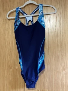 Charm Leaks Ladies 1 Piece Blue Racer Back Swimsuit Designed-Grand Everest SMALL - Picture 1 of 6