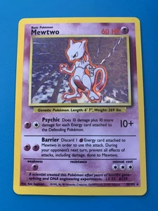 Mewtwo 10/102 Base Set Holo Rare Vintage 1999 Pokemon Card - Picture 1 of 2