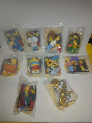 THE SIMPSONS MOVIE 2007 BURGER KING OF 10 TOYS SEALED,  with GOLD HOMER - Image 1 of 4