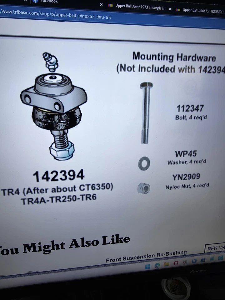 Upper Ball Joint for TRIUMPH TR4A TR250 TR6 Foto 1 de 4
