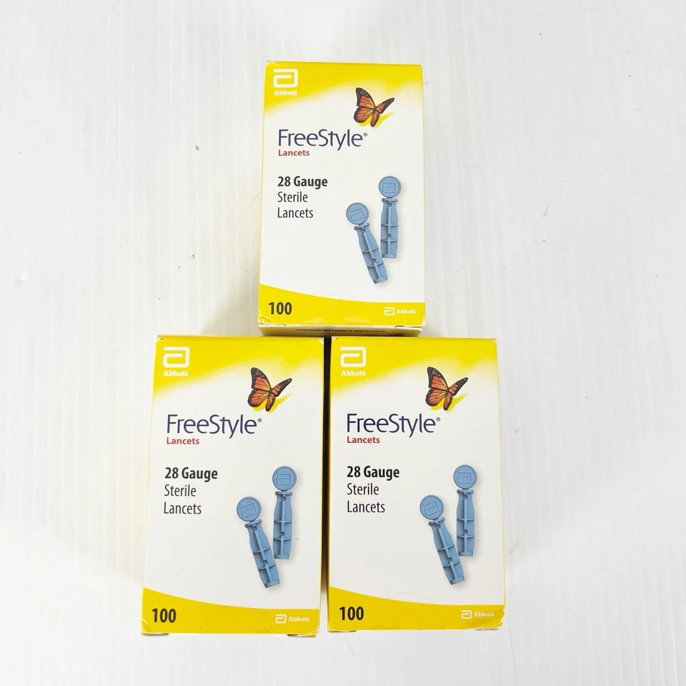 Комплект из 3 100 стерильных ланцетов Abbott FreeStyle калибра 28 2028-8-31 - Изображение 1 из 4