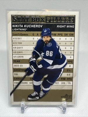 2023-24 Upper Deck Series 1 - Stat Box Fillers Nikita Kucherov #SB-1 Gold - Image 1 of 2