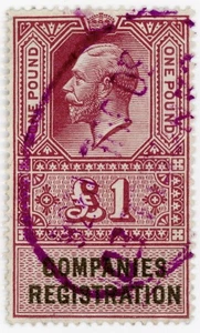 (I.B) George V Revenue : Companies Registration £1 - Picture 1 of 1