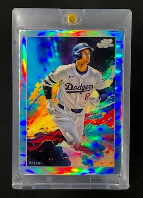 Tarjeta insertada Shohei Ohtani rara color blast sp cromada 2024 DODGERS Foto 1 de 4