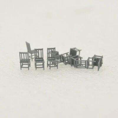 SSMODEL 1:72 Armless Dining Chair Wooden Chair 10pcs - Image 1 of 2
