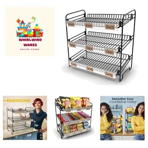 Black 3 Tier Candy Display Rack – Chip Display for Snack Vendors, Food Trucks... - Picture 1 of 10