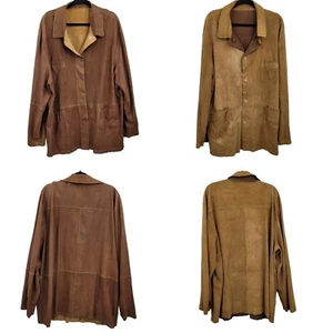 Vintage 70's Leather Jacket Shacket 3XT Lightweight Reversible Western Brown - Picture 1 of 24
