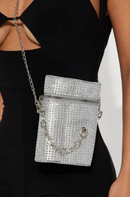 Fashion Nova Stop and Stare Silver Handbag - New - Image 1 of 4