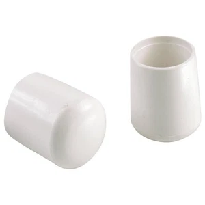 1" White Vinyl Leg Tip (8 PACK) CHAIR LEG TIP - Picture 1 of 1