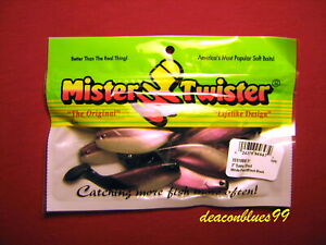 3 Packs - Mister Twister 3" Sassy Shad - 10 per package - White Pearl Black Back