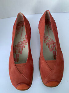 MERRELL Women's Orange Slip On Suede Shoes Size 8
