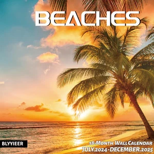 2025 Wall Calendar BEACHES, 18 Months Hangable Wall Calendars,Jul.2024-Dec.20 - Picture 1 of 11