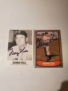 George Kell Autographed Baseball Cards ( not graded both cards a as one price - Picture 1 of 2