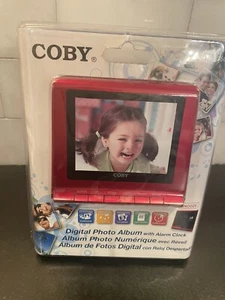 Coby DP356BLK 3.5-Inch Digital Photo Frame with Alarm Clock, Red. New. Sealed - Picture 1 of 3